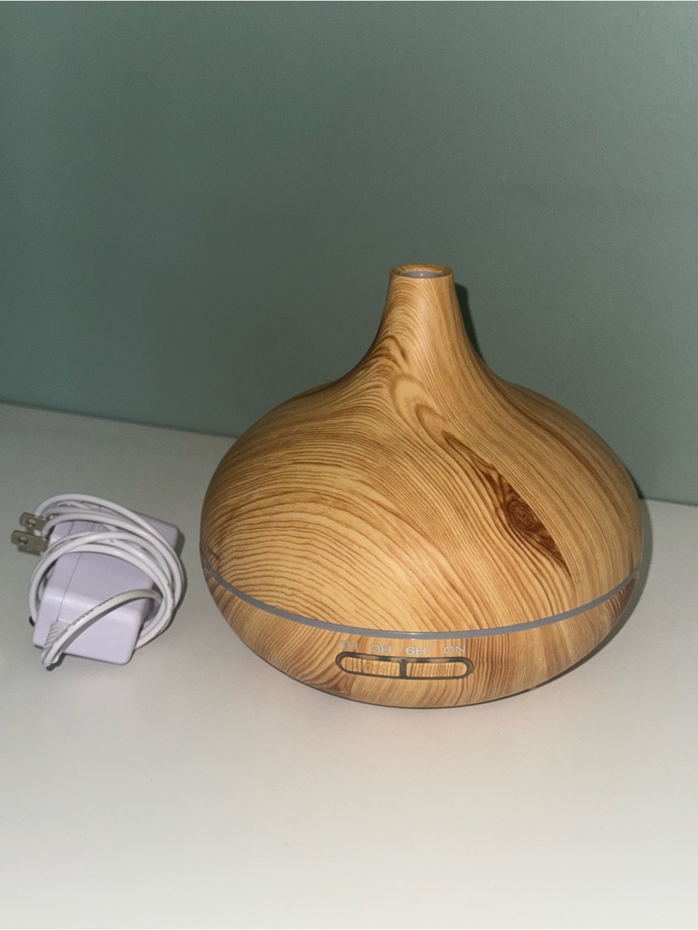 Ultrasonic Aromatherapy Essential Oil Diffuser in faux wood grain finish